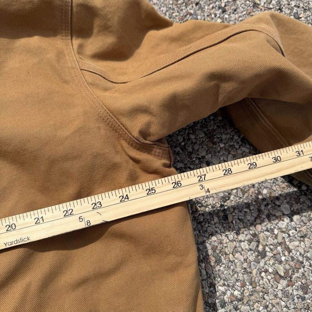 Carhartt Duck Active Jacket Mens Large J140 Brown Canvas Hooded Workwear Y2K - Picture 7 of 11